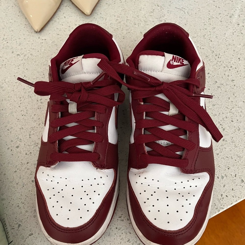 Nike Burgundy and White Athletic Shoes